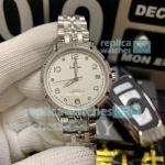 Copy Omega Ladies Crystal Diamond Watch - White Dial Stainless Steel 33mm